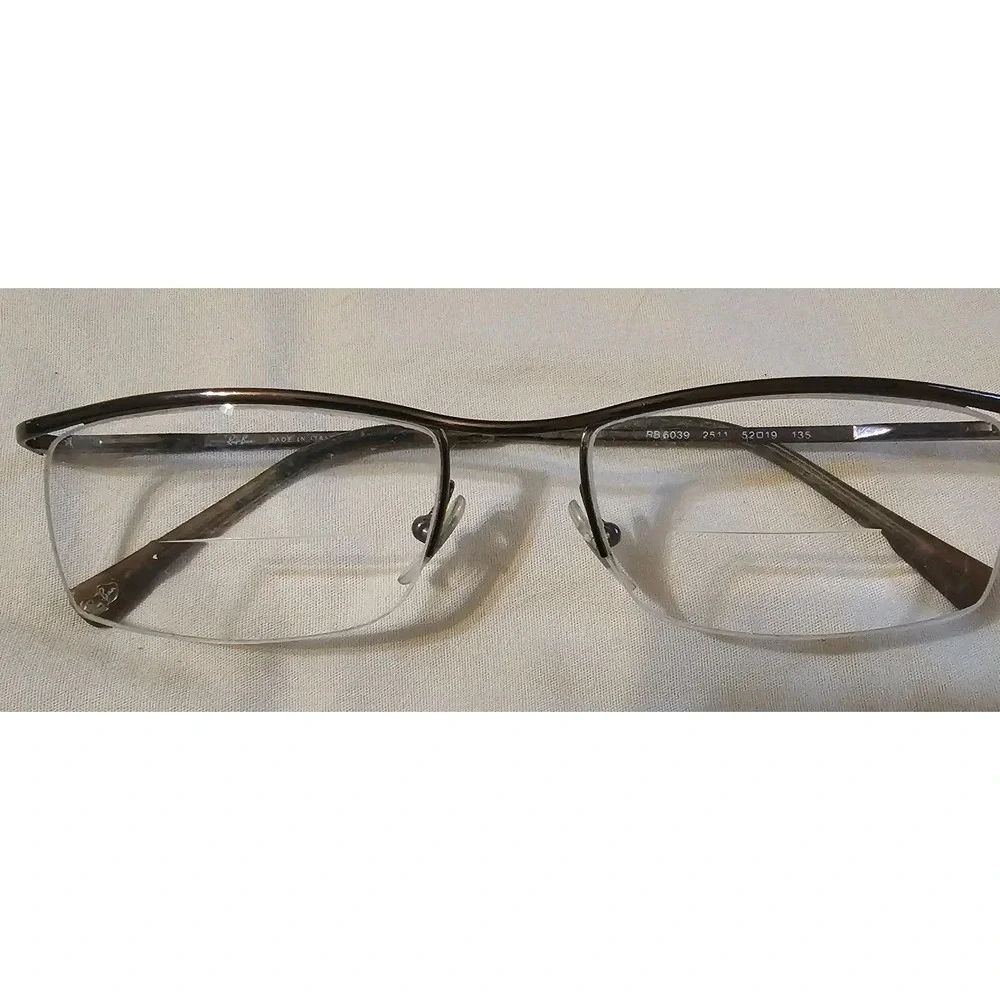 Ray-Ban Eyeglasses RB 6039 2511 Brown Half Rim Metal Frame Italy 52[]19 135